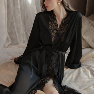 Alternative view of Elegant Lace Trim Robe