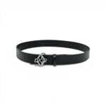 Dior Black Leather Belt Silver Logo Buckle Luxury Mens Belt
