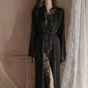 Elegant Lace Trim Robe