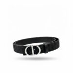 Dior Luxury Oblique Black Belt Silver CD Buckle