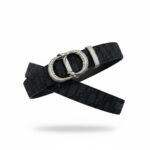 Dior Luxury Oblique Black Belt Silver Signature Buckle