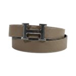 Hermès Inspired Taupe H Buckle Belt Premium Double Face Luxury Belt