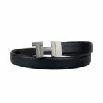 Tommy Hilfiger Luxury Reversible Belt Black & Brown H Buckle Premium Belt