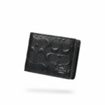 Coach Embossed Leather Wallet Signature Black