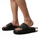 GUCCI GG Embossed Slide Sandals Black Edition