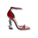 Saint Laurent Opyum Sandals In Patent For Women Red 4.3in/11cm