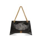 Balenciaga Crush Large Chain Bag In Black For Women 15.7in/ 40cm 716332210IT1000