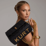 Kurt Geiger Large Kensington Black Quilted Bag Gold Chain