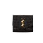 Saint Laurent Uptown Compact Wallet Black For Women 4.7in/12cm